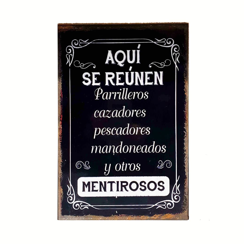 Afiche Aquí se Reúnen: ...  Metálico 20 x 30 cm._1