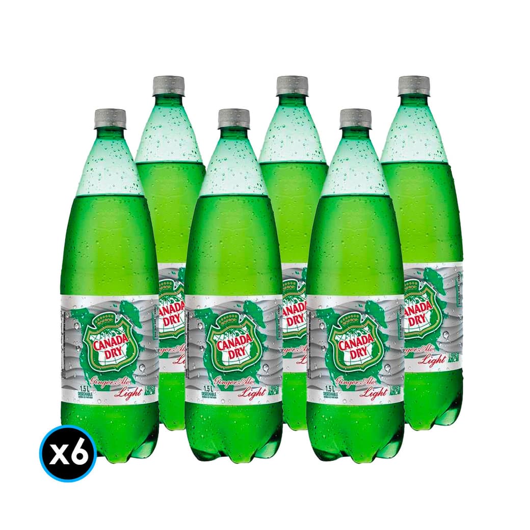 6x Bebida Canada Dry Ginger Ale Light 1,5 Lts_1