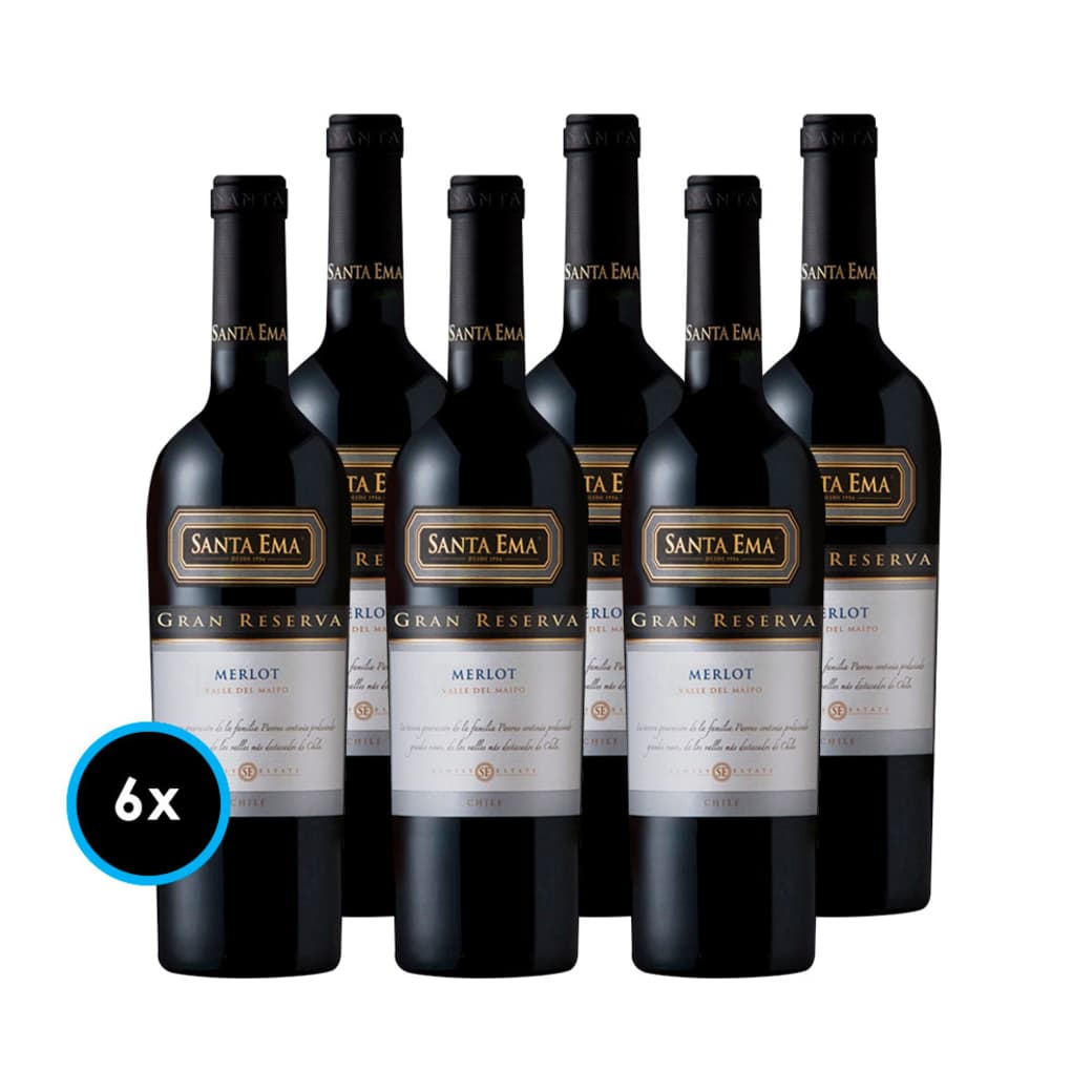 CAJA SANTA EMA GR (Merlot): 6x Vinos Santa Ema Gran Reserva Merlot 750cc_1