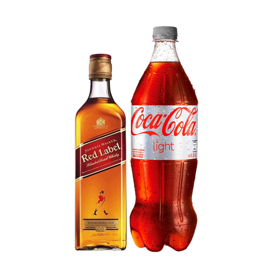 Whisky Johnnie Walker Red Label 750cc 40º alc. + 1 Coca Cola Light 1,5 Litros_1