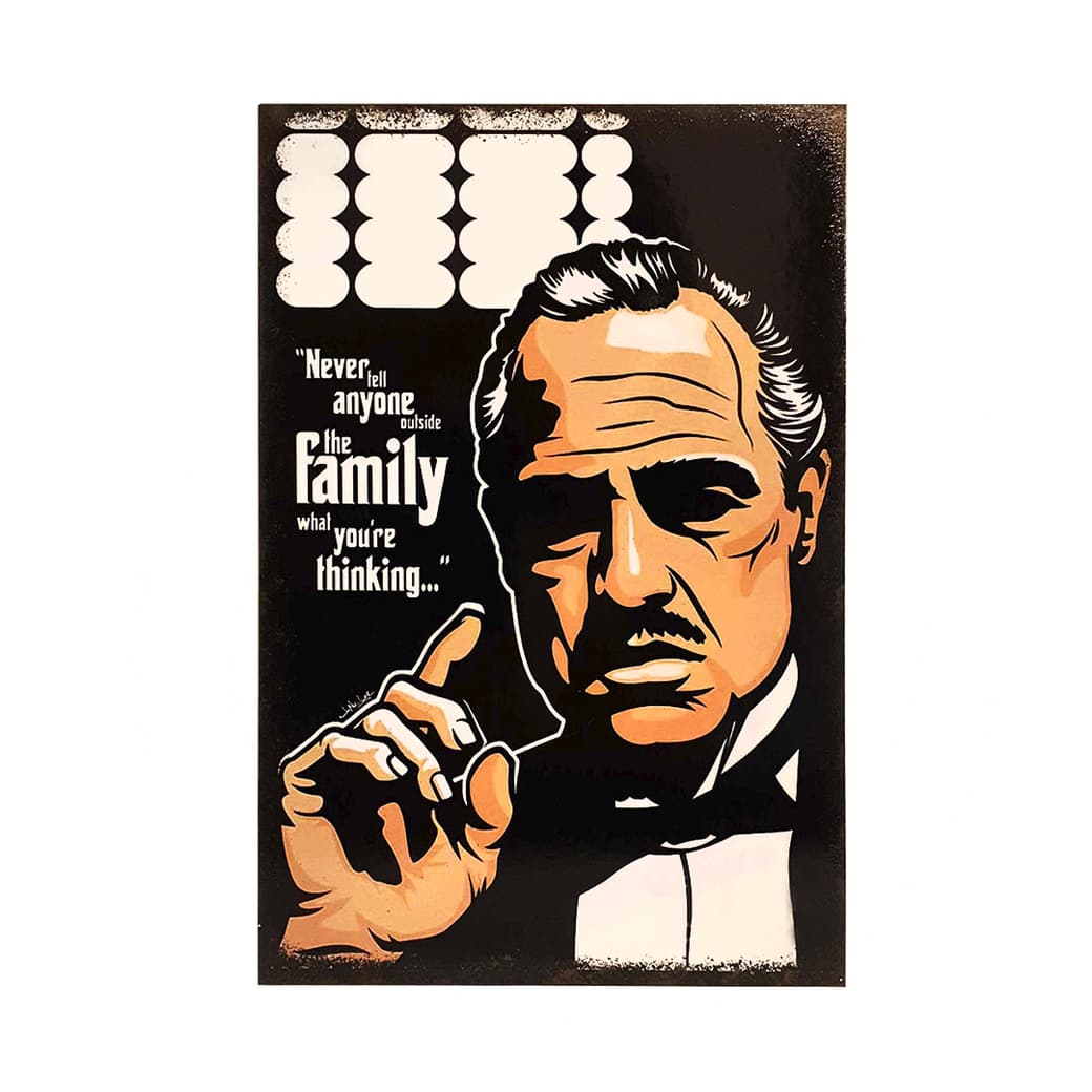 Afiche El Padrino Madera Vitrificada 20 x 30 cm._1