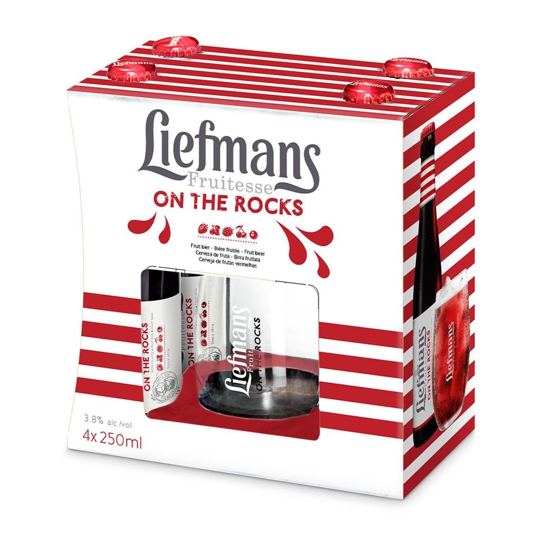 KIT Liefmans: 4x cervezas Liefmans botella de 250cc  + 1x Vaso Liefmans_1