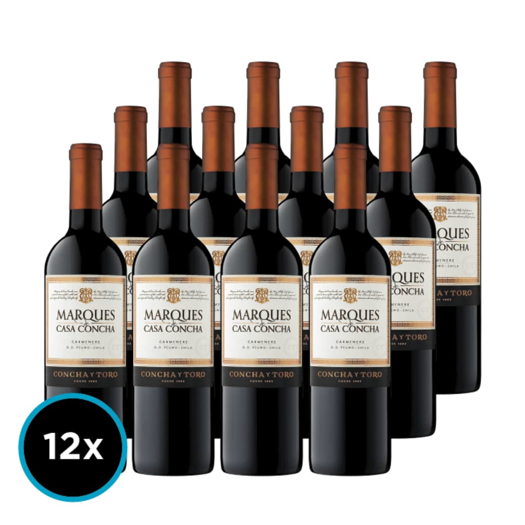 CAJA MARQUES (Carmenere): 12x Vino Marques de Casa Concha Carmenere 750cc_1