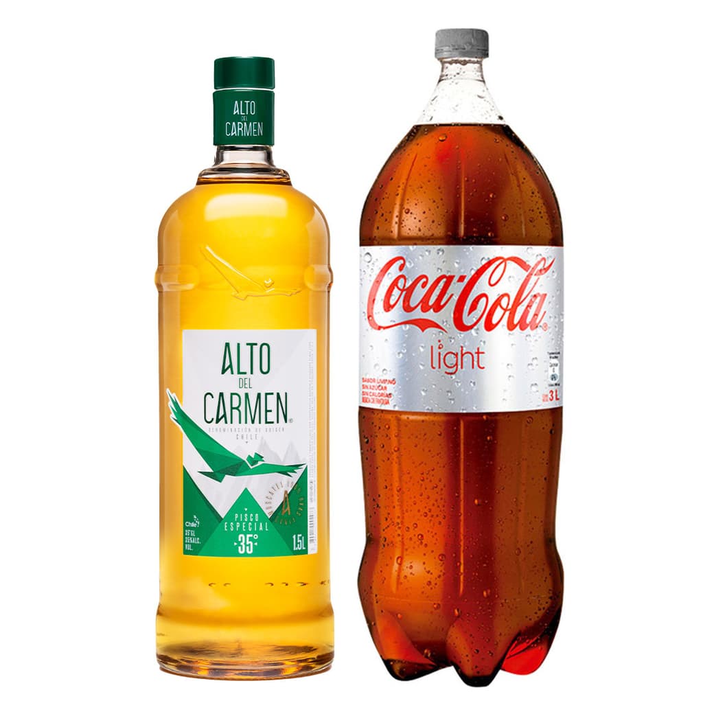 1x Pisco Alto del Carmen Especial 1,5 lts. 35º alc. + 1x Coca-Cola Light 3 Litros_1