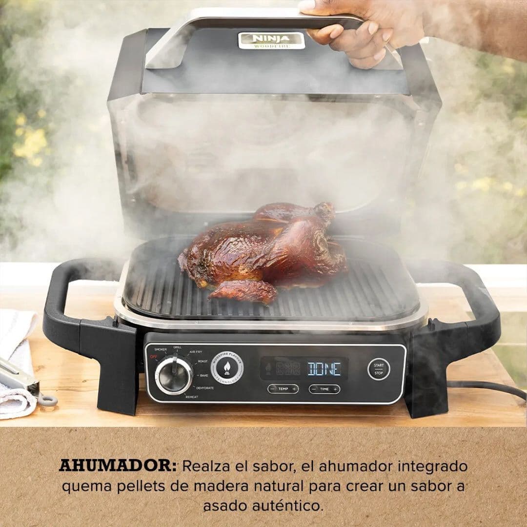 PACK NINJA - CURACARIBS: 1x Parrilla Eléctrica Ninja Con Ahumador Woodfire + 2x Curacaribs Baby Back Ribs Ahumadas con Salsa Barbecue 600 grs._5