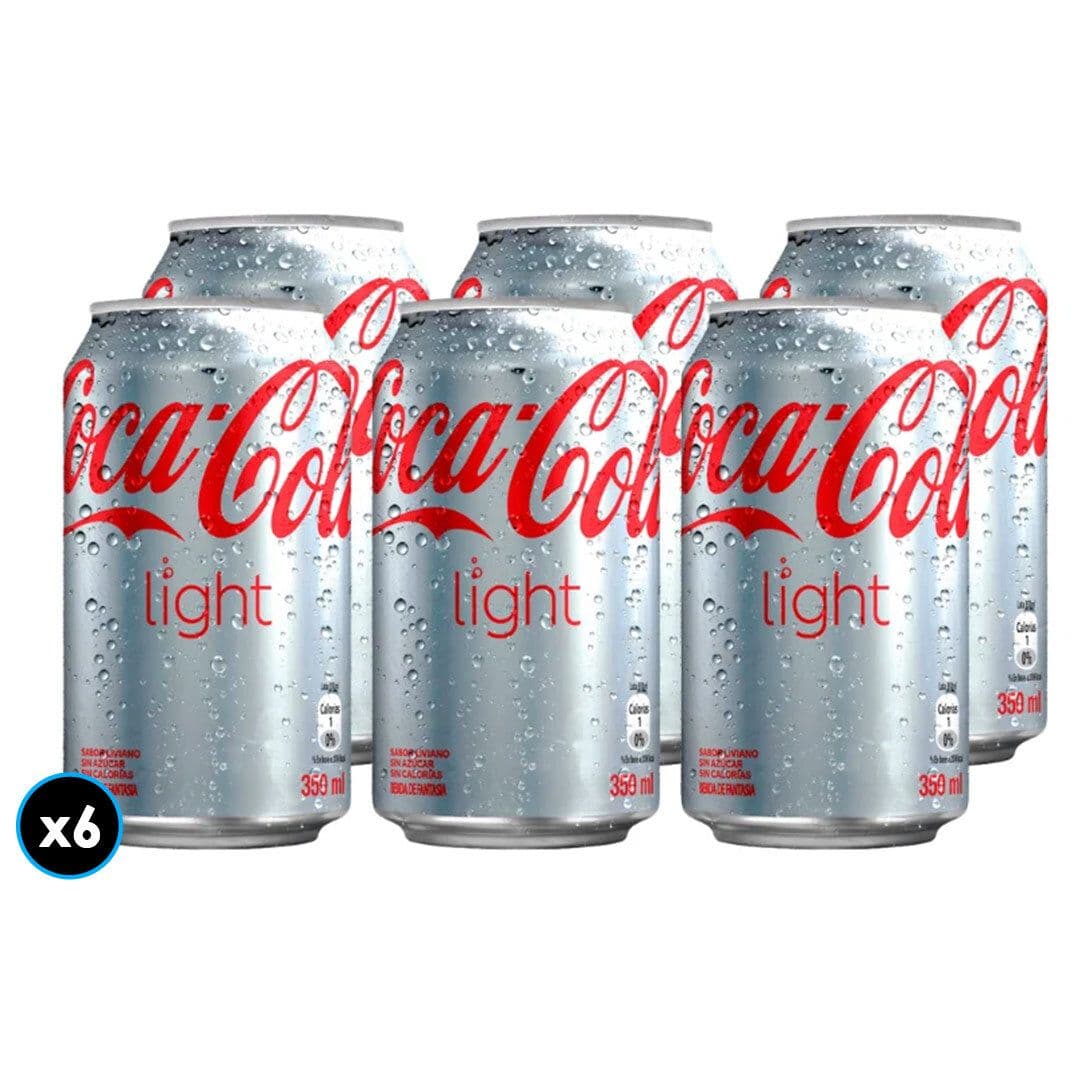 6x Bebida Coca-Cola Light Lata 350cc_1