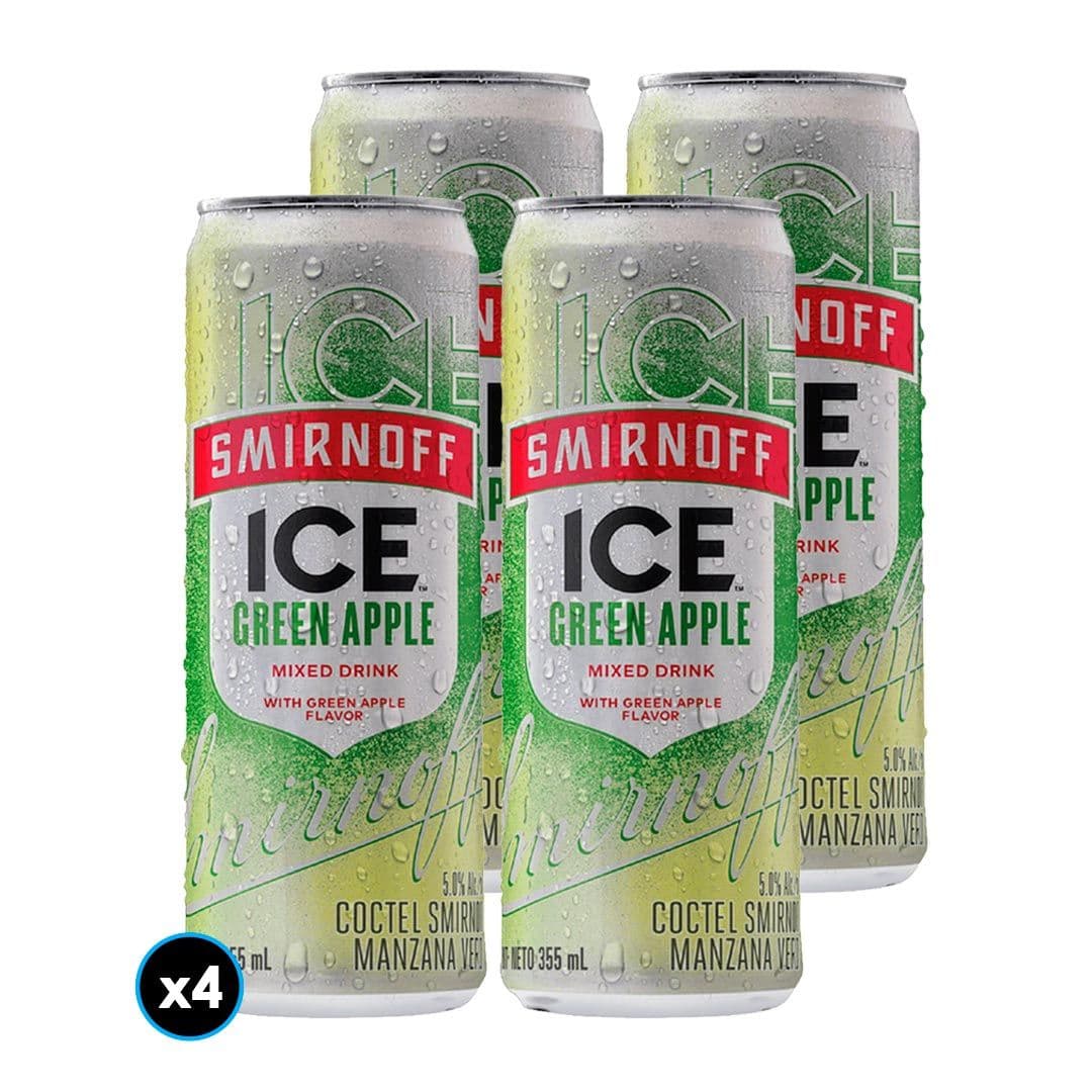 4x Vodka Smirnoff Ice Manzana Lata 355cc 5°alc._1