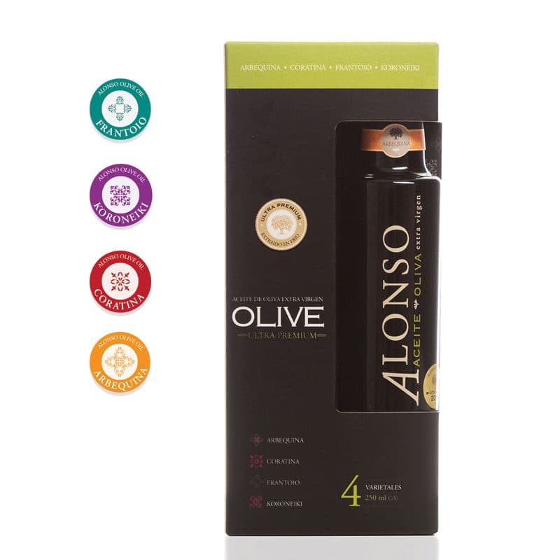 Pack 4 Varietales Aceite de Oliva Extra Virgen Alonso 4 x 250 ml._1