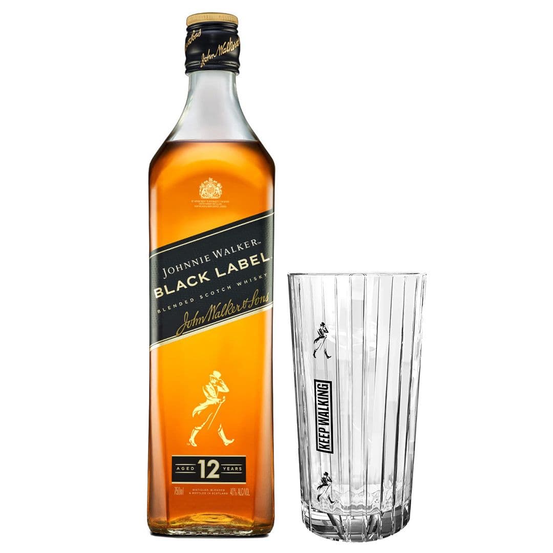 Whisky Johnnie Walker Black 750cc + Vaso JW_1