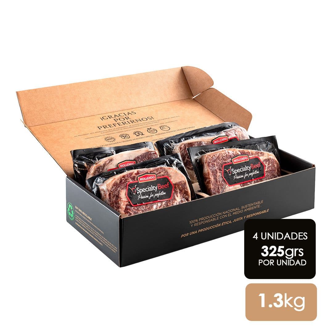 Steak de Lomo Vetado Wagyu Mollendo, Caja 4 Unidades, 1,3 kg (325 g c/u)_1
