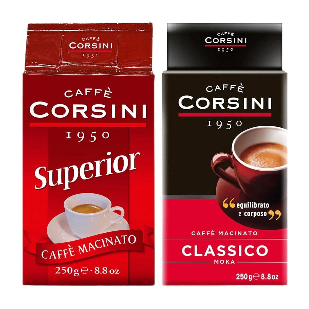 DÚO CAFÉ MOLIDO CORSINI (Superior - Moka Clásico): 2x Variedades 250 grs._1