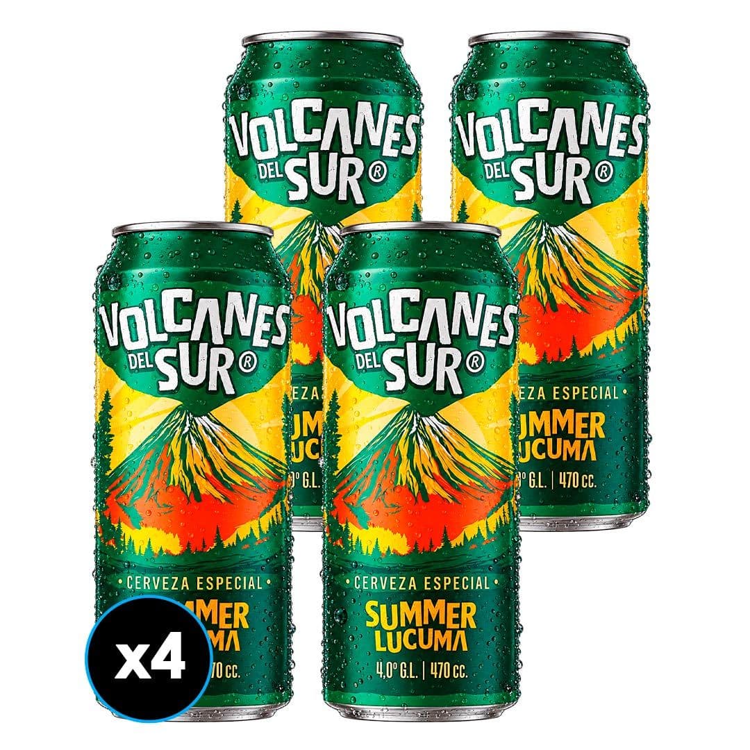 4x Cerveza Volcanes del Sur Summer Lúcuma Lata 470cc_1