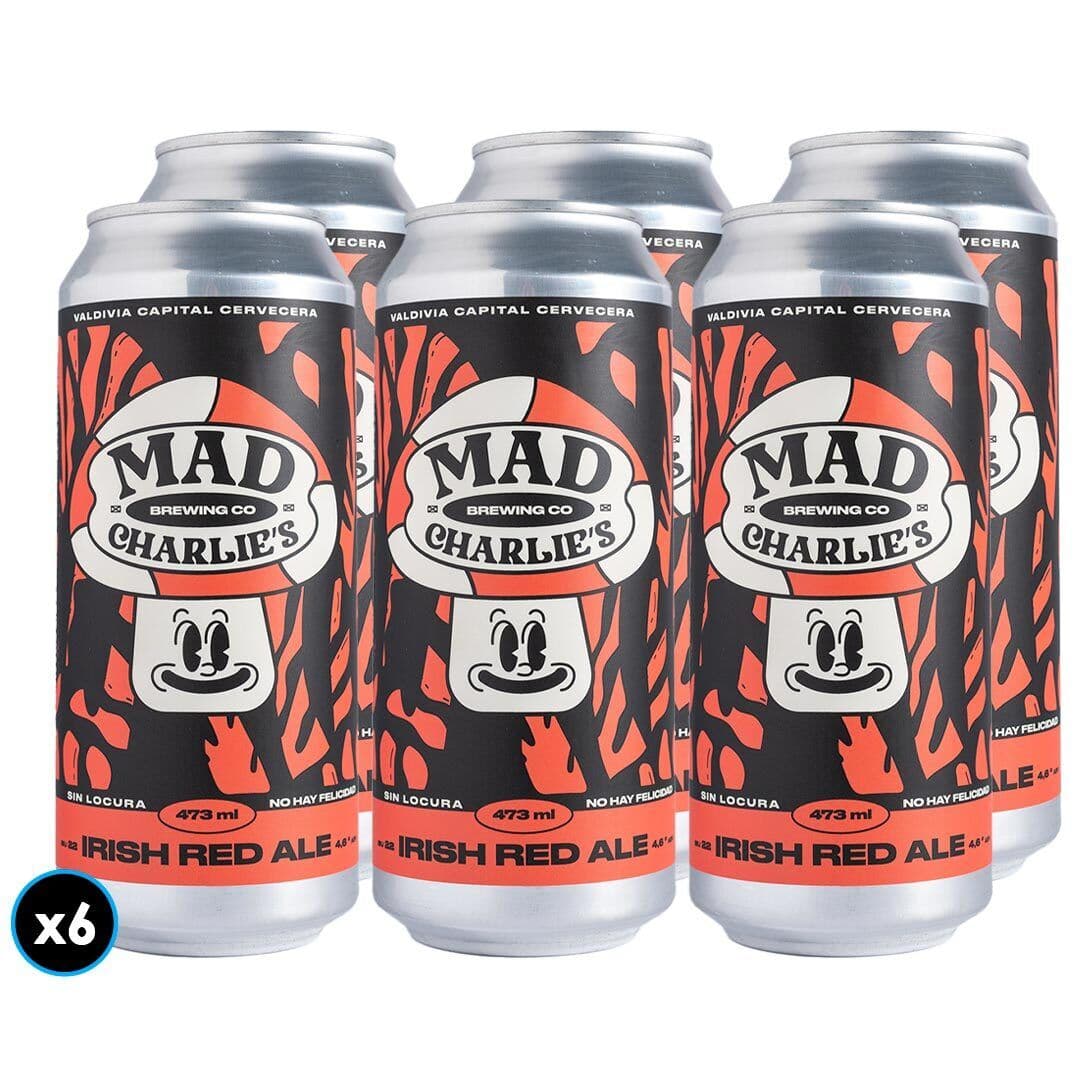 6x Cerveza Mad Charlie's Irish Red Lata 473cc_1