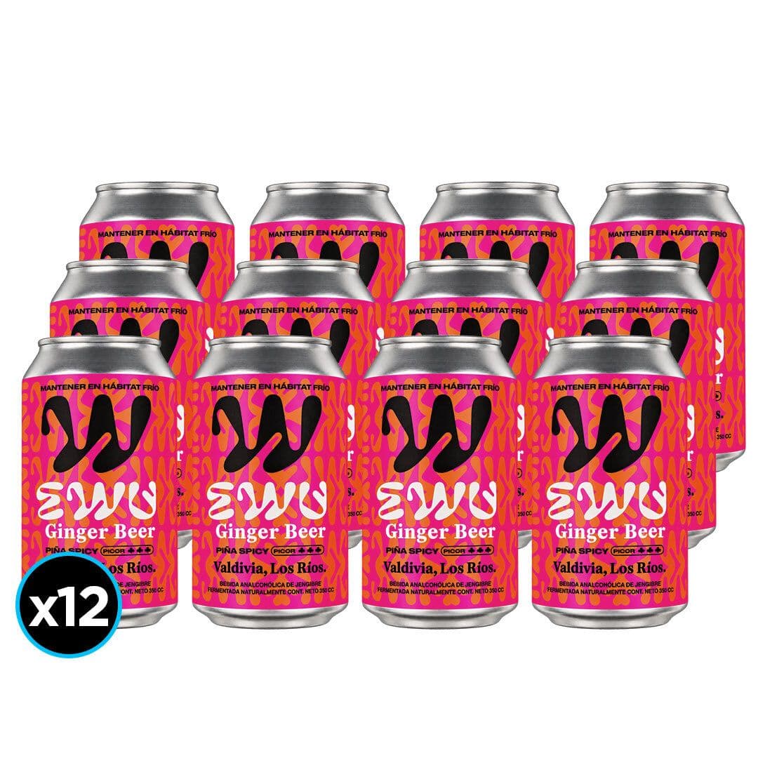 12x Bebida Ginger Beer Piña Spicy Ewu 350cc_1