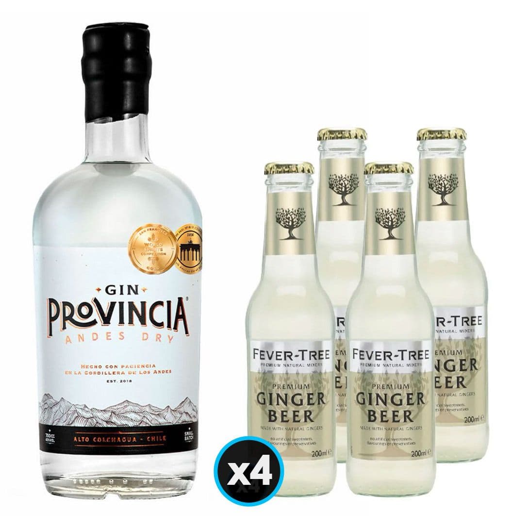 PACK PROVINCIA - FEVER TREE: 1x Gin Provincia - Andes Dry 700cc + 4x Bebida Fever Tree Ginger Beer 200cc_1