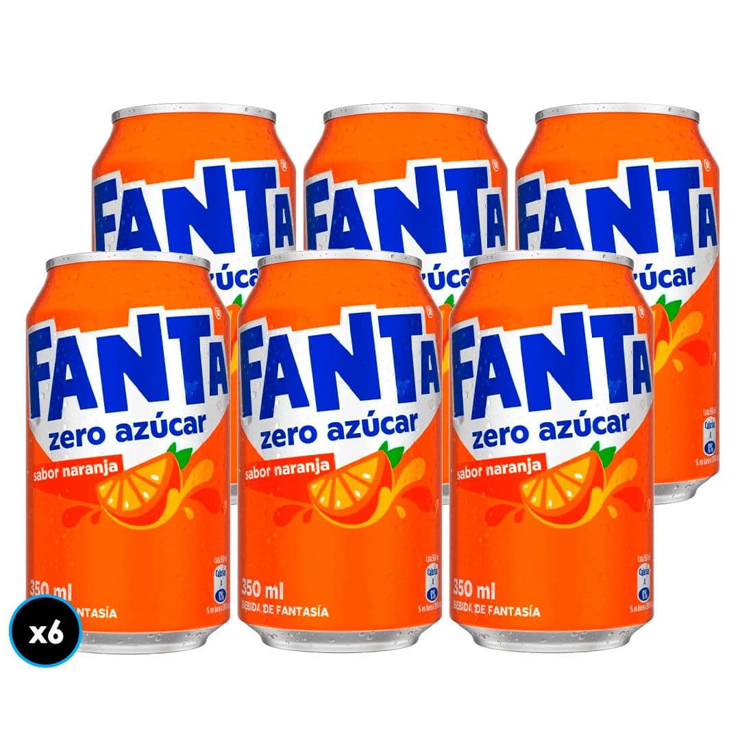 6x Bebida Fanta Sin Azúcar Lata 350cc_1