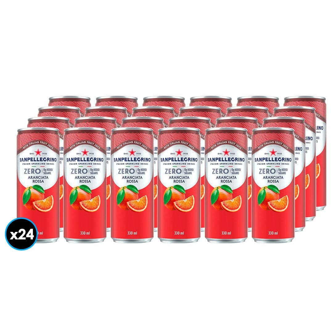 24x Agua San Pellegrino Aranciata Rosa sin Azúcar Lata 330cc _1