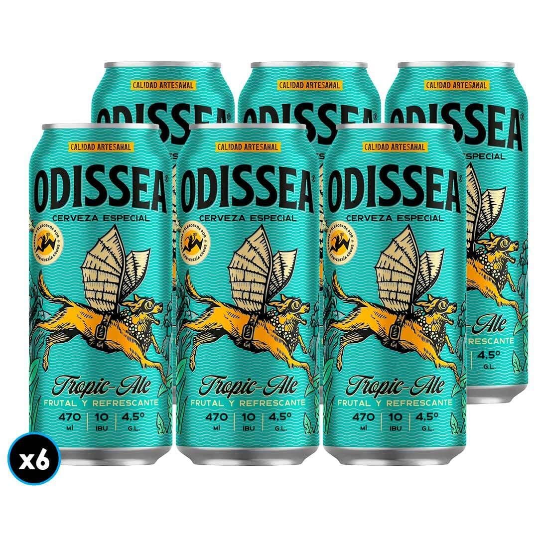6x Cerveza Odissea Tropic Ale Lata 470cc_1