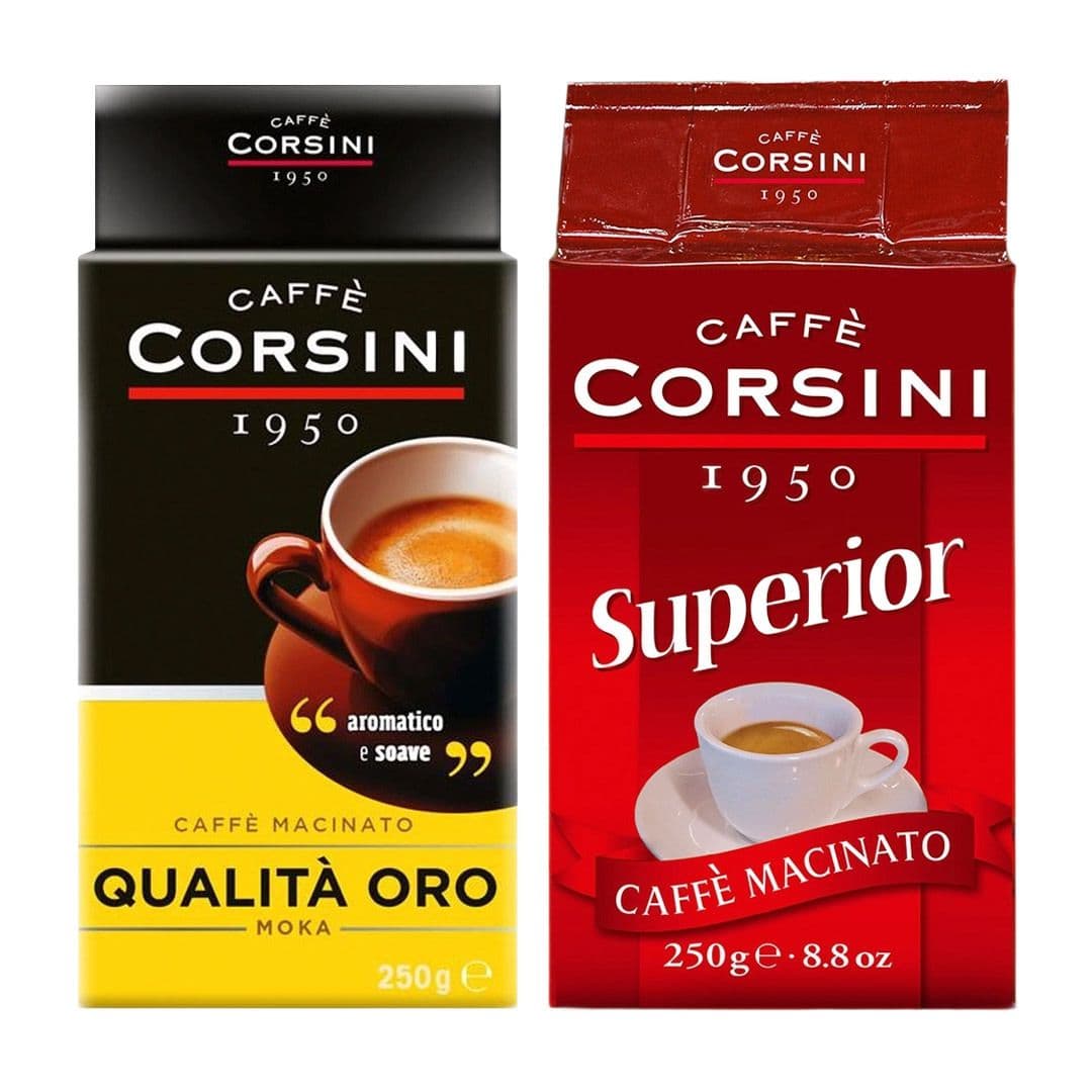 DÚO CAFÉ MOLIDO CORSINI (Superior - Qualità Oro): 2x Variedades 250 grs._1