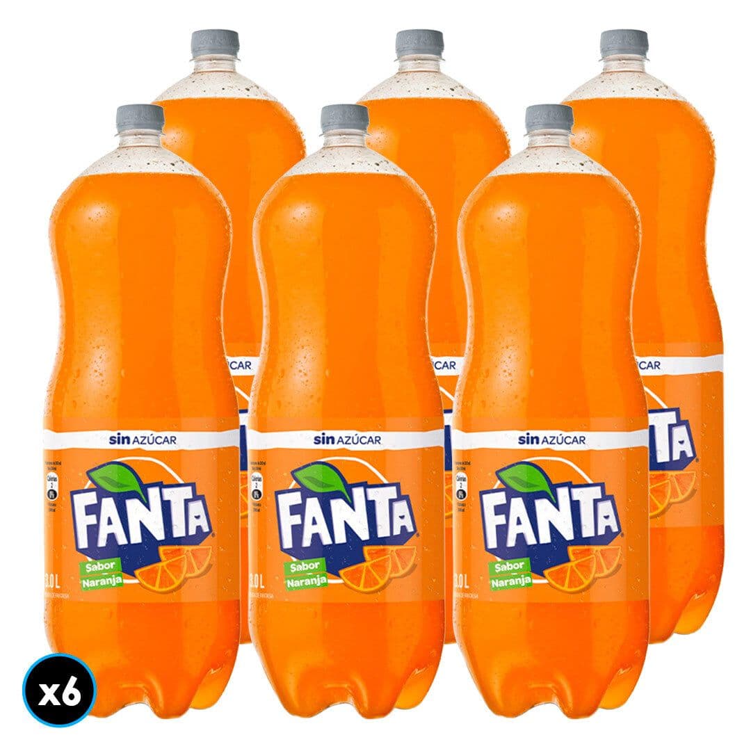 6x Bebida Fanta Sin Azúcar 3 L_1