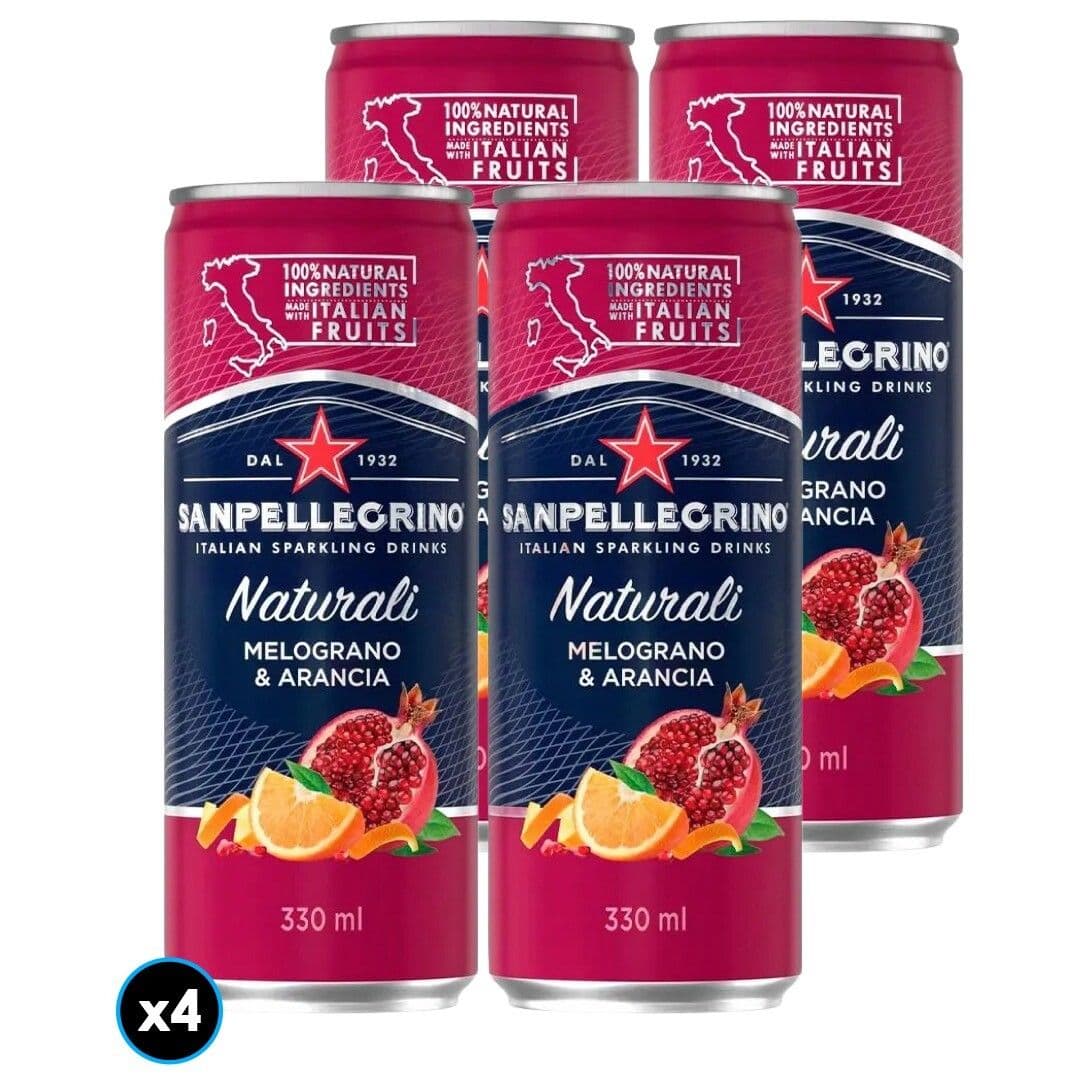 4x Agua San Pellegrino Melara Con Gas Lata 330cc_1