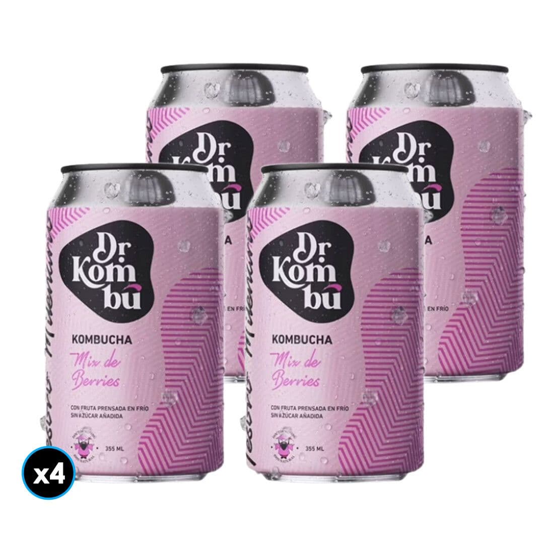 4x Kombucha Dr. Kombu Mix Berries Lata 350cc_1