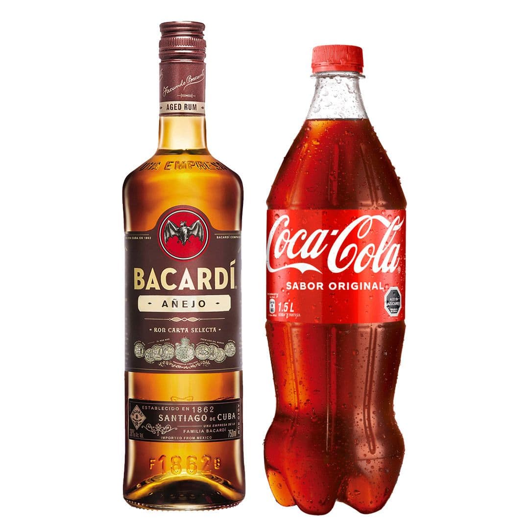 PACK BACARDI + COCA-COLA: 1x Ron Bacardi Añejo 750cc + 1x Bebida Coca Cola Original 1.5L_1