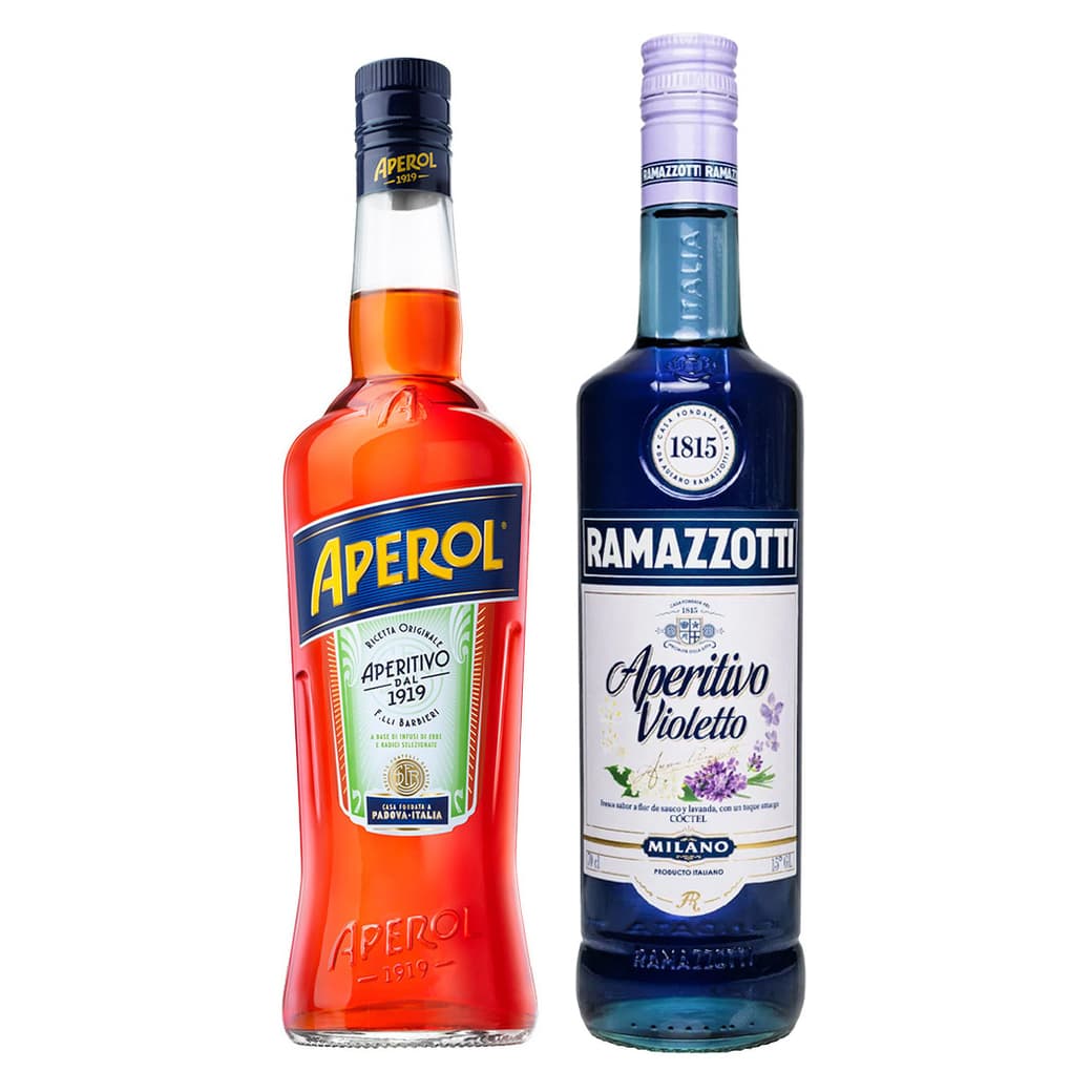DUO APEROL - RAMAZZOTTI VIOLETTO: 1x Licor Aperitivo Aperol 750cc + 1x Licor Aperitivo Ramazzotti Violetto 700cc_1