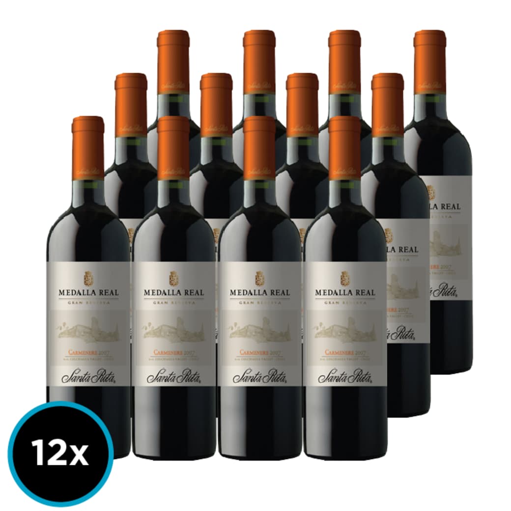 CAJA MEDALLA REAL GR (Carmenere): 12x Vino Medalla Real Gran Reserva Carmenere 750cc_1